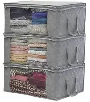 3pack clothes storage bag, foldable under bed storage bag, fabric storage box, clothes storage with zipper, used for blankets, clothing
