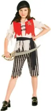 Wendy Wench Caribbean Pirate Girl Buccaneer Fancy Dress Halloween Child Costume