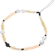 BRIGHTFUFU Decorative Beaded Mobile Phone Lanyard Wrist Strap Polymer Theft Cellphone Hanging Rope Lightweight Stylish Accessory for Easy Carrying and Safety
