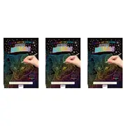 3x Bookoli Scratch Art Creations: Amazing Animals Activity Book Art/Craft 4y+