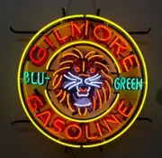 Gilmore Blu Green Gas Gasoline 24"x24" Neon Light Sign Lamp HD Vivid With Dimmer