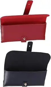 [COMPUKAS] 2pcs Fashion Eyeglass Case Reusable PVC Leather Pouch with Nail Buckle Stylish Clamshell Design for Sunglasses Glasses Compact Elegant Accessories