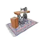 MAGIC CARPET SINGER TREADLE SEWING MACHINE NOTEBOOK: COMPOSITION BOOK JOURNAL 8 X 10 LARGE BLANK 120 NUMBERED PAGES