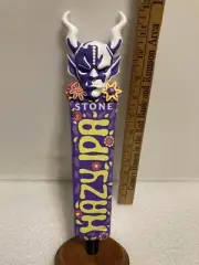 STONE BREWING HAZY IPA MULTI COLORED GARGOYLE Draft beer tap handle. CALIFORNIA.