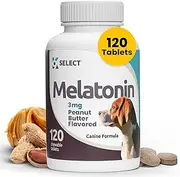 K9 Choice 3mg Melatonin for Dogs - Adrenal Support and Sleep Support -120 Peanut Butter Flavored Tablets - Dog Melatonin for Medium Size Dog Breeds