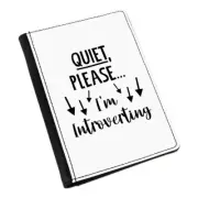 Quiet Please I'm Introverting Passport Holder Cover Case Quote Funny Joke Shy