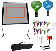 QSTDGVPW Badminton Net Set with Rackets and Stand for Men and Women, with Storage Bag, Portable Net for Outdoor, Beach Sports, Indoor
