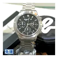 在飛比找Yahoo!奇摩拍賣優惠-agnes b 週年復刻版 三眼計時經典款腕錶-黑☆公司貨☆