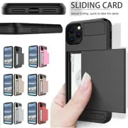 iPhone 12 11 Pro Mini Xs Max XR 7 8 + Case Slide Armor Wallet Card Slots Apple
