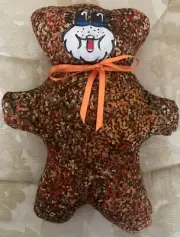 Handmade Teddy Bear Brown Print Soft and Cuddly Keepsake Gift