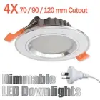 4X Dimmable Downlights LED Cool/Warm White 220V Plug 70/90/120mm Cutout DIM