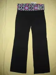 NWT New Victoria's Secret Pink Pattern Bling Boot Flare Yoga Pants L Vintage