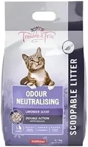 Trouble and Trix Odour Neutraliser Lavender Clumping Cat Litter, 7 Liter (AK241)