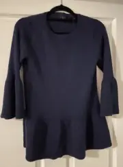 David Lawrence Oran Bell Sleeve Knit Ink Blue Size XS. BNWT.