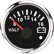 52 Mm 2'' Boat Voltmeter Volt Meter Gauge Digital Car Voltage Gauges 8~16 Volts /18~32 Volts for Marine Yacht with Red Backlight Voltmeter(BS 8-16V)