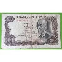 在飛比找蝦皮購物優惠-舊版歐洲紙幣西班牙100比塞塔 ～W3