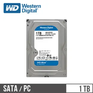 WD威騰 3.5吋 1TB SATA硬碟 藍標(WD10EZEX/3y)