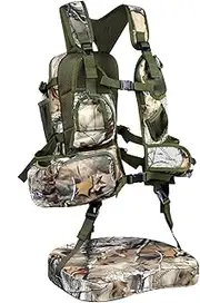 CAMOMAX Turkey Vest with Seat: Adjustable Turkey Hunting Accessories, Lightweight Turkey Hunting Vest with Game Pouch