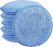 Microfiber Wax Applicator Pads, Car Wax Applicator, Buffing & Detail Polishing Foam Pads for Car Cleaning and Fine Polishing (5" Diameter, 6 Pack)