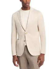Maurizio Baldassari Linen, Silk, & Cotton Herringbone Jersey Soft Jacket