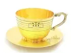 Handmade Brass Tea Cup and Saucer Set Rocket Design