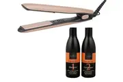Cabello Silk Smooth Styler (Gold) + Shampoo & Conditioner 'Keep Me Hot' - Combo