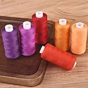 Embroidery Threads Embroidery Threads 6 Colors/Set Yarn Sewing Thread Roll Machine Hand Embroidery 400 Yard Each Spool Polyester Durable for Home Sewing Kit.(Red Series)