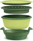 Tupperware Smart Steamer Microwave Green 4 Piece Cooker Set