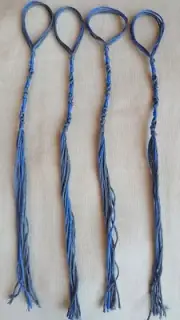 Home made set of Messianic Hebrew tzitzit, tassels, fringes (Dark Grey)