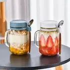 2x Overnight Oats Jars Overnight Oats Container with Lid & Spoon Food Container