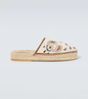 [Alanui] Alanui Bandana canvas jacquard espadrille slides AU 7 white