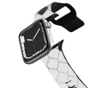 Apple Watch Series 4-6, SE (44mm) Impact Band Chic black white silver quatrefoil geometric shape pattern