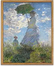 KBKBART Framed Claude Monet Wall Art, Vintage Monet Prints for Wall Decor, Monet Water Lilies Exhibition Poster for Room Aesthetic, Classic Canvas Impressionist Gallery Painting for Bedroom Living