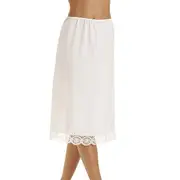 Women's Camille Women's Half Slip Under Skirt In Ivory Lace Hemline Lingerie - 10/12 10-12