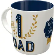 Nostalgic Art Number 1 Dad 330ml Ceramic Mug Office Coffee Drink Cup w/ Handle