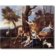 Nicholas Poussin Mythology Tile Mural PT06803. 40 x 32 (20) 8x8 tiles