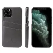 For iPhone 12 Pro Max Case Deluxe Leather Wallet Back Shell Slim Cover Grey
