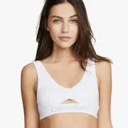 Calvin Klein QF4507 Body Cotton Unlined Keyhole Bralette White Size X-Small