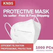1000 PCs(1 Case) White KN95 Face Mask 5 Layer Disposable Mask