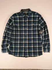 Eddie Bauer Micro Fleece Shirt New with Tag Men's L Peacock Blue Pattern Soft