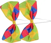 [LIFKOME] 2pcs Clown Bow Tie Red Clown Nose Funny Party Bow Tie Clown Costume Accessory Clown Masquerade Bow Tie Masquerade Bowtie Clown Outfit Multicolor Bow Tie Clown Props Cloth Colorful