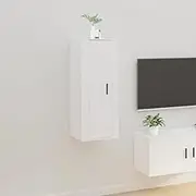 Wall Mounted TV Stand, White Media Cabinet for Living Room, Entertainment Center, Bedroom Furniture with Storage Shelves, Modern Style, 40x34.5x100cm