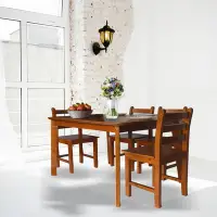 在飛比找Yahoo奇摩購物中心優惠-【Comfort House】北歐簡約柚木餐桌椅組(一桌四椅