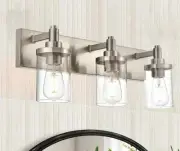 Modern Bathroom Vanity Lights3lights Wall Sconce Lighting E26 Base Brushed Nicke