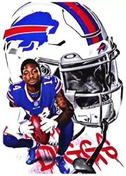 Sticker * STEFON DIGGS * Buffalo Bills Football * Art Decal * Laptop Toolbox
