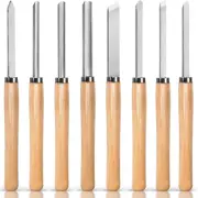 8 Piece Heavy Duty Wood Turning Chisel Set, Lathe Chisel Cutting Tools, (3) Goug