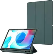 Full Protective Case Compatible with Samsung Galaxy Tab A8 10.5-Inch 2022 (SM-X200/X205/X207) Case with Pencil Holder,Trifold Stand Smart Cover with Soft TPU Back, Auto Sleep/Wake(Green A)