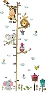 ERINGOGO Cartoon Elephant and Lion Growth Chart Wall Decal Removable Height Stickers for Nursery and Playroom Decor Vinyl Wall Art for Room