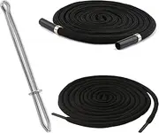 BOROLA 51 Inch 2Pcs Cotton Drawstring Cord Replacement Drawstrings for Sweatpants and Shorts，Universal Drawstring Hoodies，Premium Hoodie String Replacement，with Easy Metal Threader.（Cylindrical）