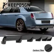 CARBON FIBER Curved Rear Bumper Diffuser Splitter Shark Fins for Chrysler 300